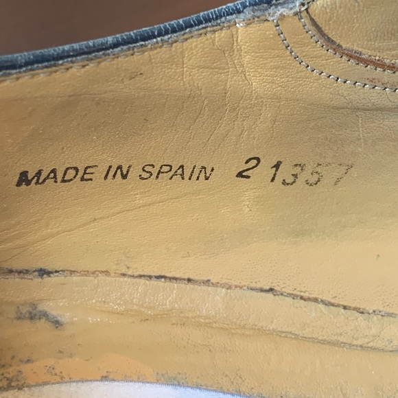 Mezlan Maranello Dark Navy Blue Leather Lace Oxford Dress Shoes Men’s 8 M Spain - Picture 11 of 16